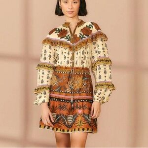 FARM RIO “Aineka” floral ruffled mini dress